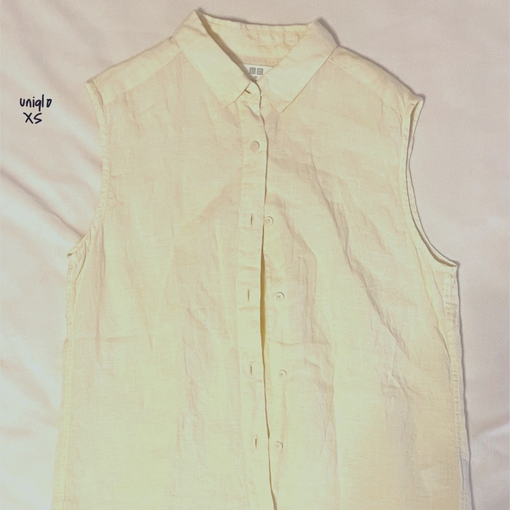 Uniqlo Yellow Collared Tank XS